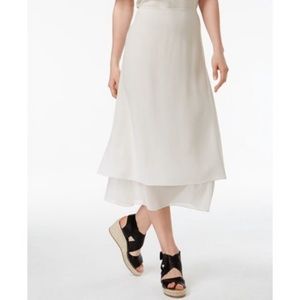 Eileen Fisher Silk Georgette Crepe Layered Skirt